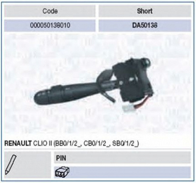 MAGNETI MARELLI 000050138010 -  Выключатель на колонке рулевого управления